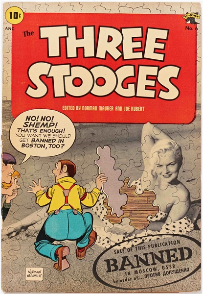 11 Copies of ''Three Stooges'' #6 (St. John, 1954) -- Light Chipping & Edgewear, Detached Back Cover to 1