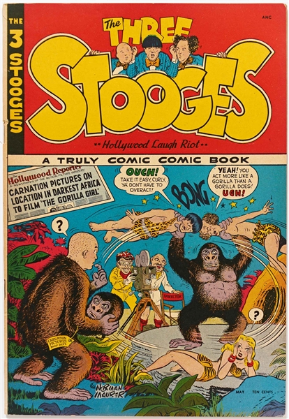 8 Copies of ''Three Stooges'' #2 (Jubilee, 1949) -- Light Wear, Stamp or Writing to Front Cover of 6