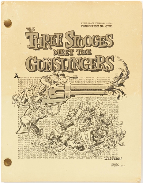 ''The Three Stooges Meet the Gunslingers'' Final Draft Screenplay Dated 11 February 1964 -- Runs 118pp. -- Very Good Condition