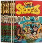 8 Copies of Three Stooges #2 (Jubilee, 1949) -- Light Wear, Writing to Front Cover of 1