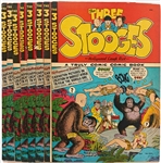 8 Copies of Three Stooges #2 (Jubilee, 1949) -- Light Wear, Writing on Front Cover of 2