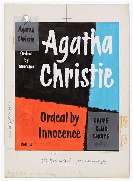 Original First Edition Artwork by William Randall for the Agatha Christie Crime Novel ''Ordeal by Innocence''