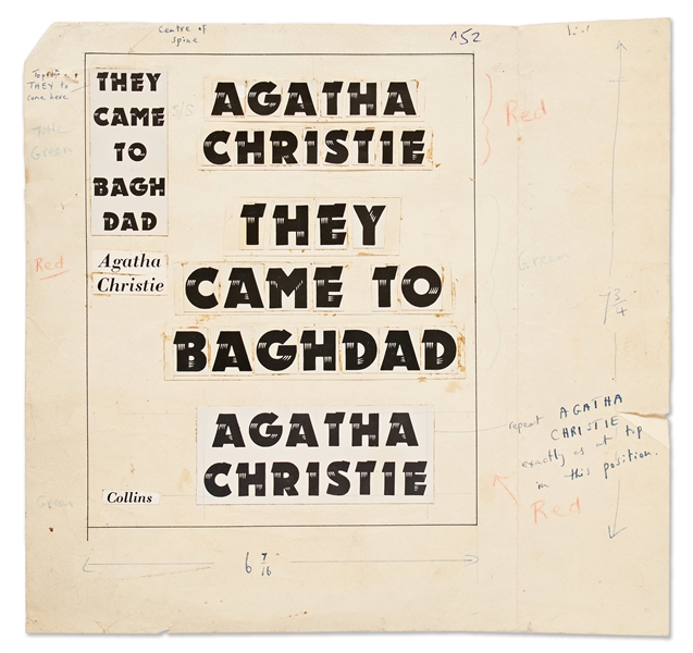 Original First Edition Artwork for the Agatha Christie Novel ''They Came to Baghdad''