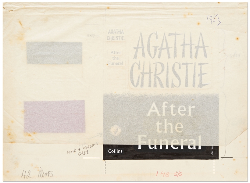 Original First Edition Artwork for the Agatha Christie Crime Novel ''After the Funeral''