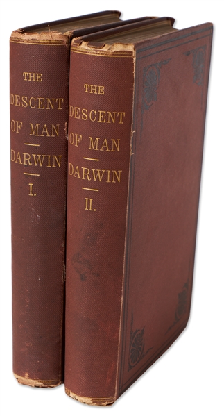 Charles Darwin's ''The Descent of Man'' First U.S. Edition -- Darwin Applies His Theory of Natural Selection to Human Evolution