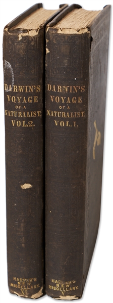 Charles Darwin First U.S. Edition of ''Voyage of a Naturalist'' -- Darwin's Notes from the Voyage of the HMS Beagle Where He Questioned His Previous Belief that Species Had Fixed Attributes
