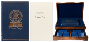 Ronald Reagan Signed An American Life Special Limited Edition -- Housed in Luxury Oak Case With Audiotapes of Speaking My Mind