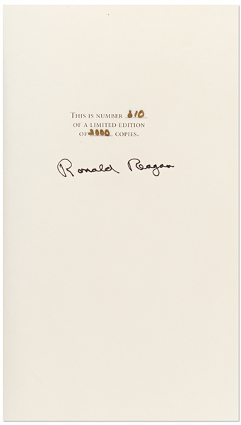 Ronald Reagan Signed ''An American Life'' Special Limited Edition -- Housed in Luxury Oak Case With Audiotapes of ''Speaking My Mind''