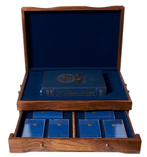 Ronald Reagan Signed ''An American Life'' Special Limited Edition -- Housed in Luxury Oak Case With Audiotapes of ''Speaking My Mind''