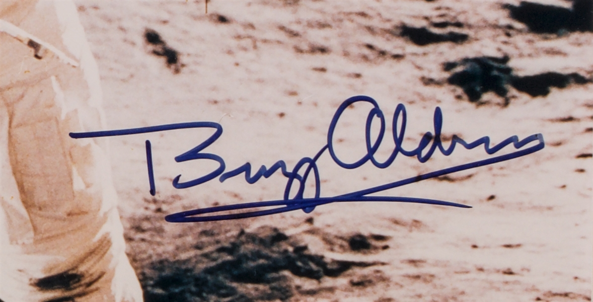 Buzz Aldrin Signed Apollo 11 Visor Photo Measuring 16'' x 20'' -- With Zarelli COA