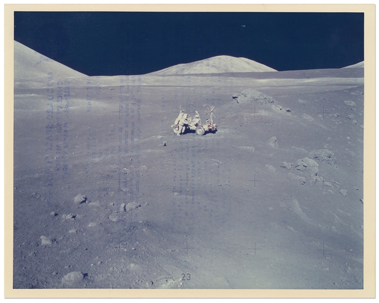 NASA Photo Showing Harrison Schmitt at the Lunar Rover, Taken During the Apollo 17 Mission