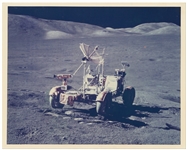Apollo 17 NASA Photo Showing the Lunar Rover at Taurus-Littrow