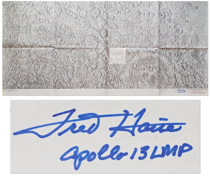 Fred Haise Signed Apollo 13 Lunar Orbital Flight Chart