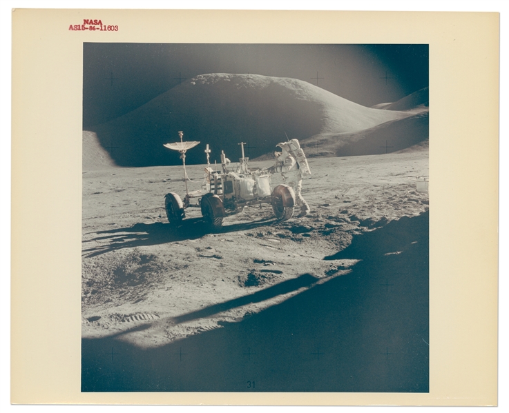 Apollo 15 Red Number NASA Photo of the Lunar Rover, Printed on ''A Kodak Paper''