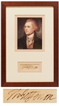 Large, Bold Thomas Jefferson Signature -- With University Archives COA