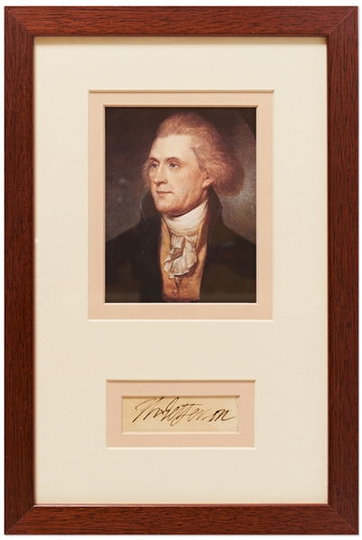 Large, Bold Thomas Jefferson Signature -- With University Archives COA