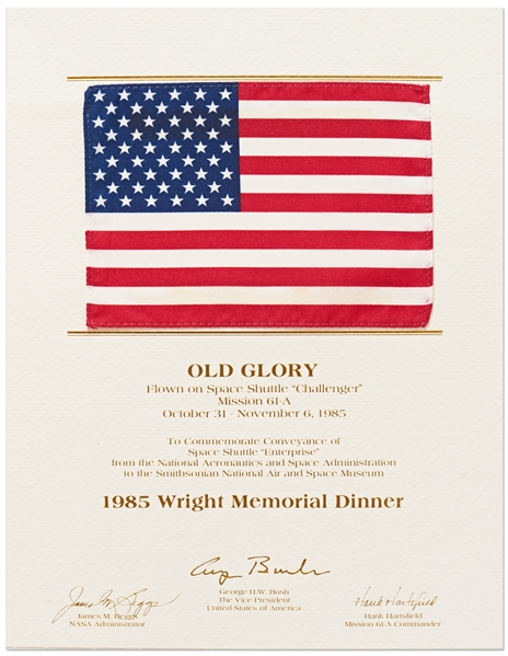 U.S. Flag Flown on Space Shuttle Challenger STS-61-A
