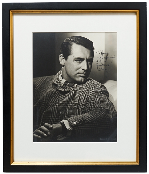 Large Cary Grant Signed Photo Measuring 11'' x 14'' -- By Photographer Ernest Bachrach