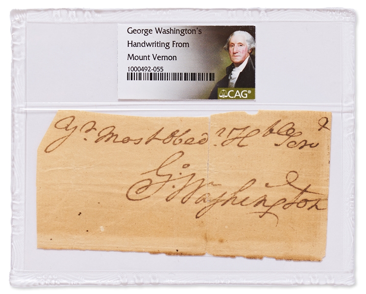George Washington Signature -- Encapsulated by CAG