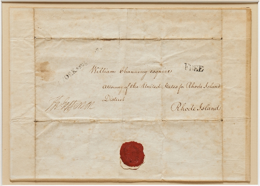 Thomas Jefferson Free Frank Signature -- Signed by Jefferson as Secretary of State Under George Washington