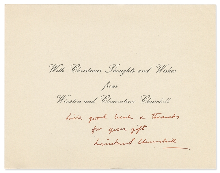 Winston Churchill Christmas Card Signed, Without Inscription -- With PSA/DNA COA