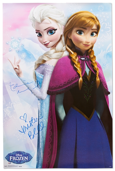 ''Frozen'' Cast-Signed Poster, Signed by Kristen Bell & Idina Menzel Who Voice the Characters Anna & Elsa -- With PSA/DNA COA