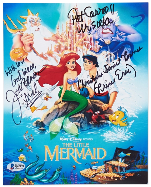 ''The Little Mermaid'' Cast-Signed 8'' x 10'' Poster Photo -- Signed by the Actors Who Voiced Ariel, Prince Eric & Ursula -- With Beckett COA