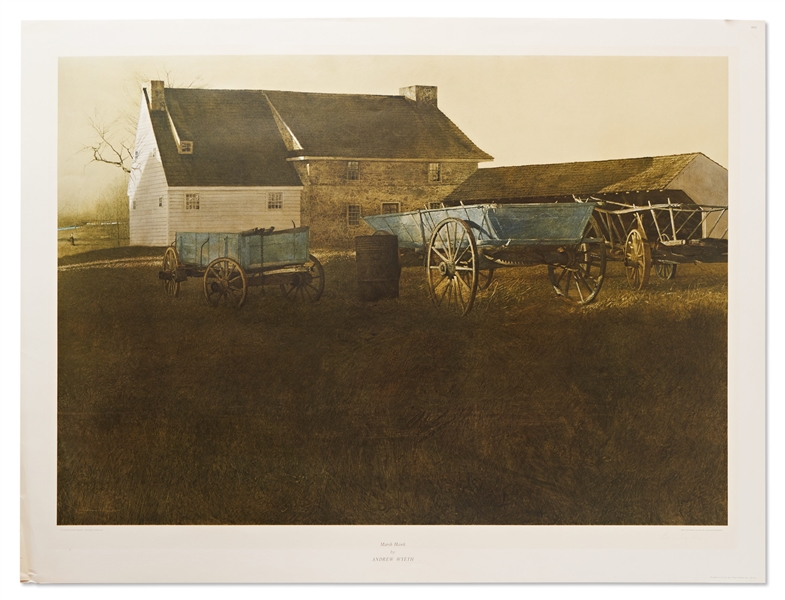 Lot of Six Andrew Wyeth Collotypes, Including Five Signed Limited Editions -- Collection Includes ''Marsh Hawk'' Plus Five of Siri Erickson