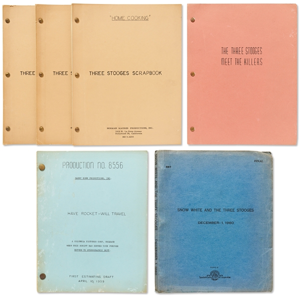 Lot of 6 Scripts & Treatments for The Three Stooges Films, Owned by Moe Howard & Norman Maurer