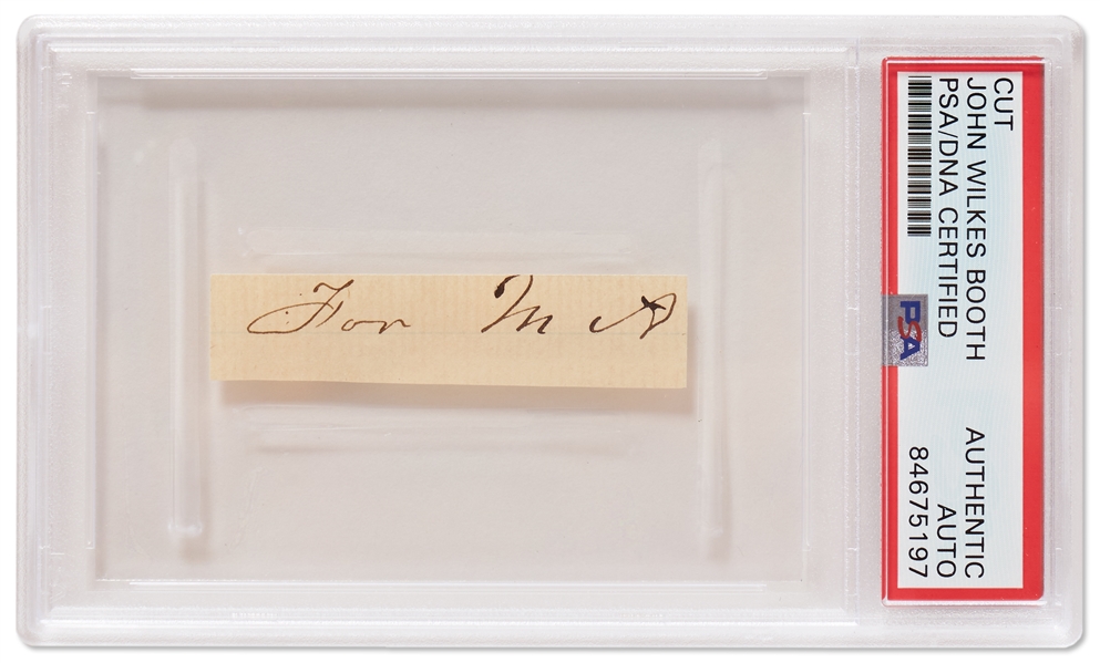 John Wilkes Booth Handwriting -- Encapsulated by PSA/DNA
