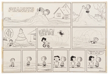 Charles Schulz Original Hand-Drawn Peanuts Sunday Comic Strip -- Early Strip from 1959