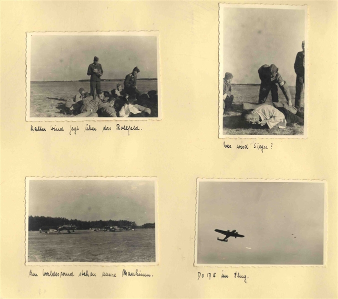 WWII German Luftwaffe Rare Photograph Album -- 189 Photos With Captions