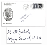 Manhattan Project Engineer Kenneth Nichols Cover Signed -- K.D. Nichols / Major General USA -- Postmarked Cape Canaveral, 1964 -- 6.5 x 3.5 -- Fine