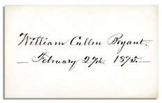 Poet & New York Evening Post Editor William Cullen Bryant Signature