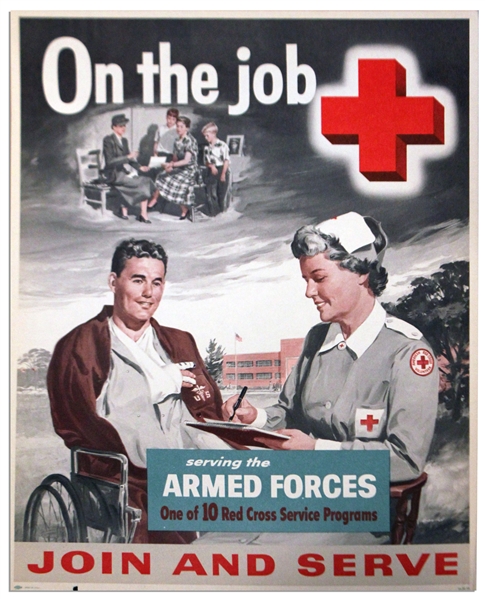 1957 ''On the Job'' Red Cross Campaign Poster