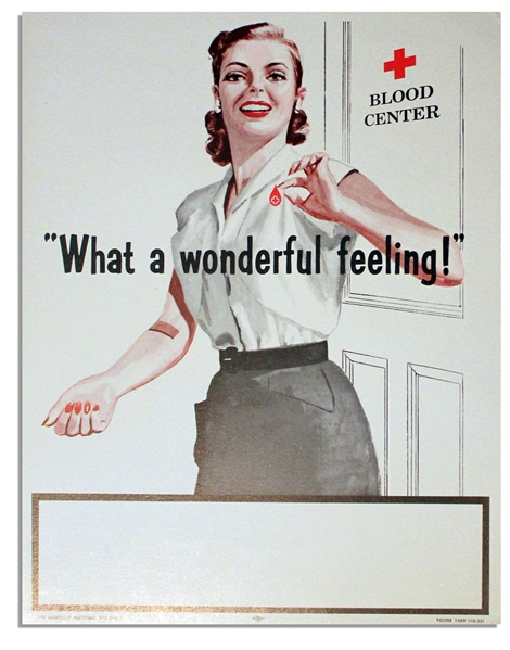 Vintage American Red Cross Poster for Blood Donation