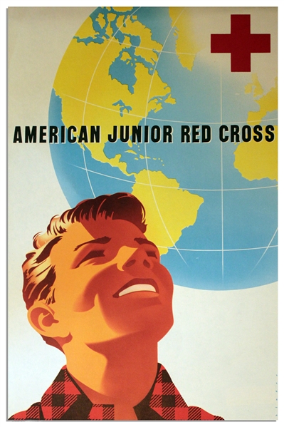 Vintage 1950 American Red Cross Poster by Joseph Binder -- ''American Junior Red Cross''