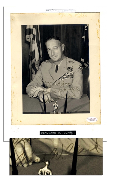 General Mark W. Clark Signed 8'' x 10'' Photo -- With JSA COA