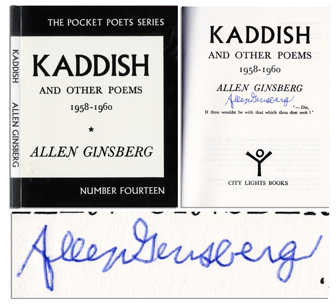 Allen Ginsberg Signed Copy of ''Kaddish & Other Poems''