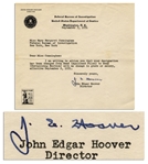 J. Edgar Hoover 1951 Typed Letter Signed