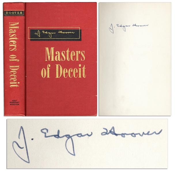 J. Edgar Hoover Signed ''Masters of Deceit'', Uninscribed