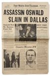 25 November 1963 Edition of the Fort Worth Star-Telegram Newspaper -- ASSASSIN OSWALD SLAIN IN DALLAS
