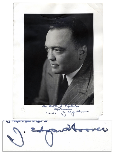 J. Edgar Hoover 1950 Signed Photo
