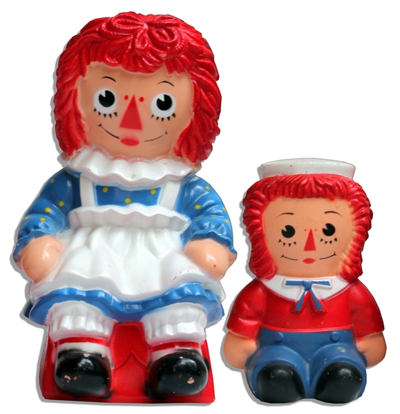 Raggedy Ann & Andy Coin Banks From the ''Captain Kangaroo'' Show -- Personally Owned by Bob Keeshan