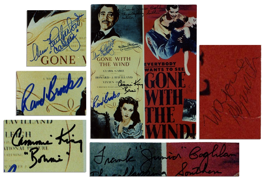 Cast-Signed ''Gone With The Wind'' 8'' x 10'' Photo -- Signed by Six of the Cast -- Frank Junior Coghlan, Ann Rutherford, William Bakewell, Cammie King, Rand Brooks & Marjorie Reynolds
