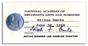 Milton Berle 1960 NARAS Grammy Membership Card