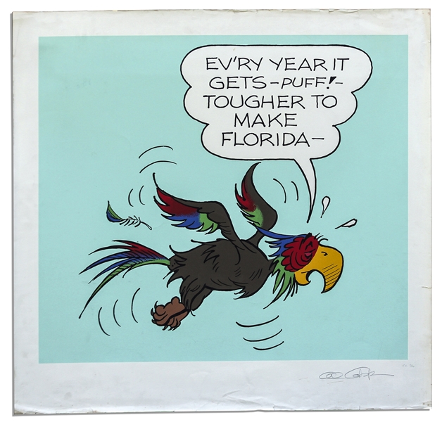 ''Li'l Abner'' Litho Regarding Floridian Snow Birds -- Artist Proof Labeled ''EA 1/30'' & Signed ''Al Capp'' in Pencil -- 33'' x 31.5'' -- Wear on Borders, Else Near Fine -- From Capp Estate