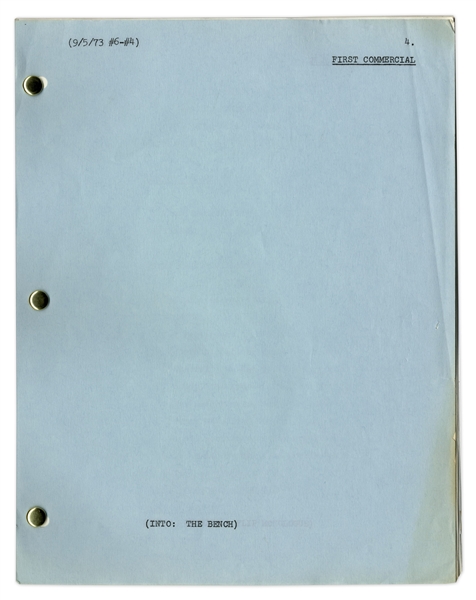Script for Untitled 1973 Sketch Show Owned by Redd Foxx -- Features Segment Starring Joan Rivers -- Dated 5 September 1973 -- 20 Pages -- Very Good Condition -- From Redd Foxx Estate