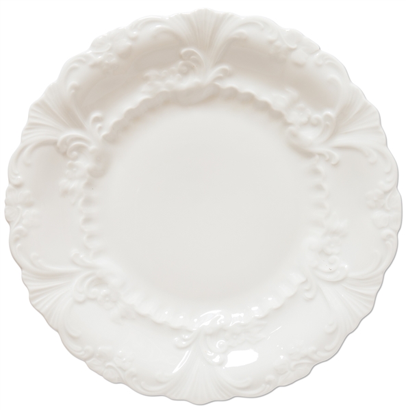 Ronald & Nancy Reagan Personally Owned Porcelain Dinner Plate Measuring 12'' Across -- Acquired by the Reagans Before His Presidency