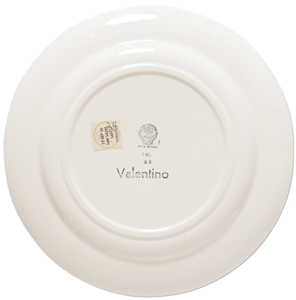 Ronald & Nancy Reagan Personally Owned Dinner Plate Designed by Valentino